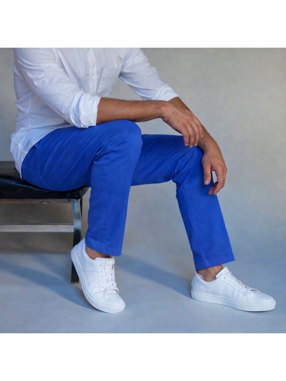 Peter Manning Blue Five Pocket Twill Pants 36x30 Made in USA NWT
